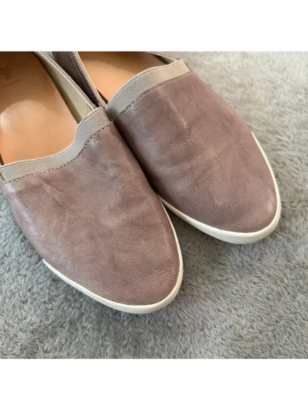 Frye Melanie Slip On Shoes Loafers Women's size 9.5 Gray Leather Flats